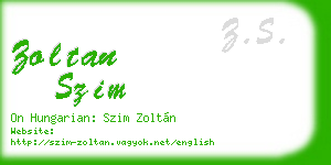 zoltan szim business card