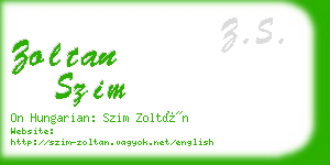 zoltan szim business card